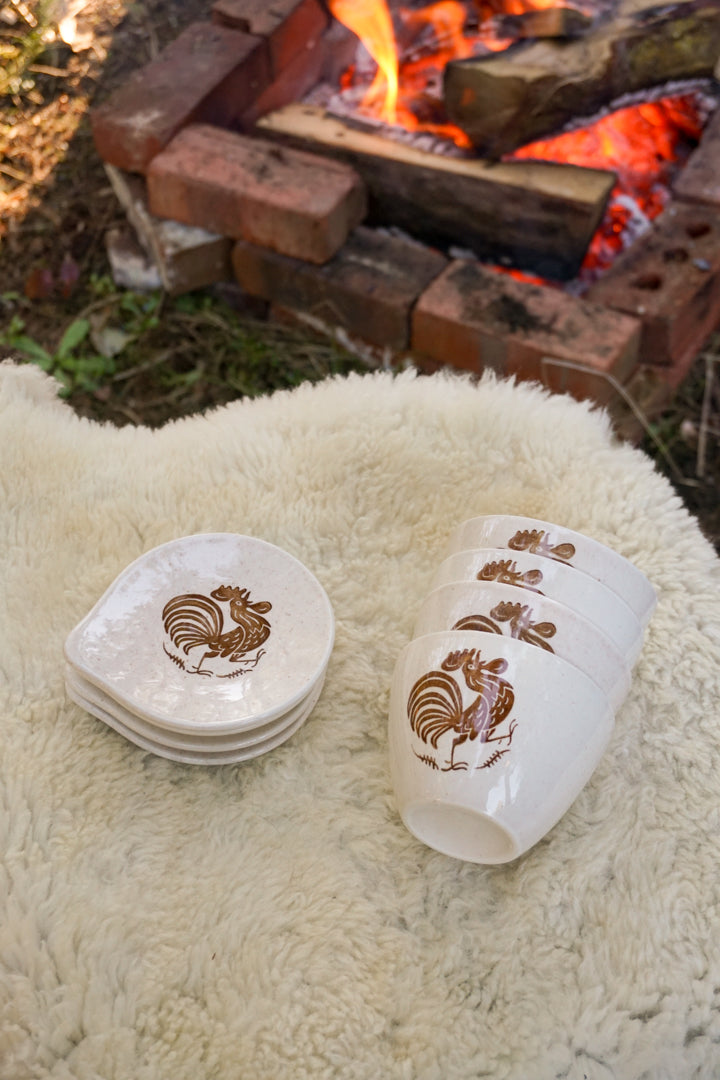 'Early Morning Rooster' Cup and Saucer Set
