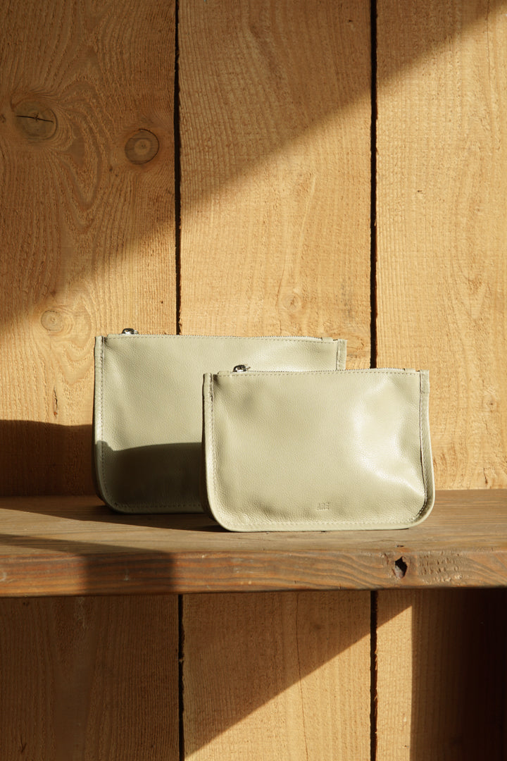 Gia Pouch - Fog Pebbled Leather