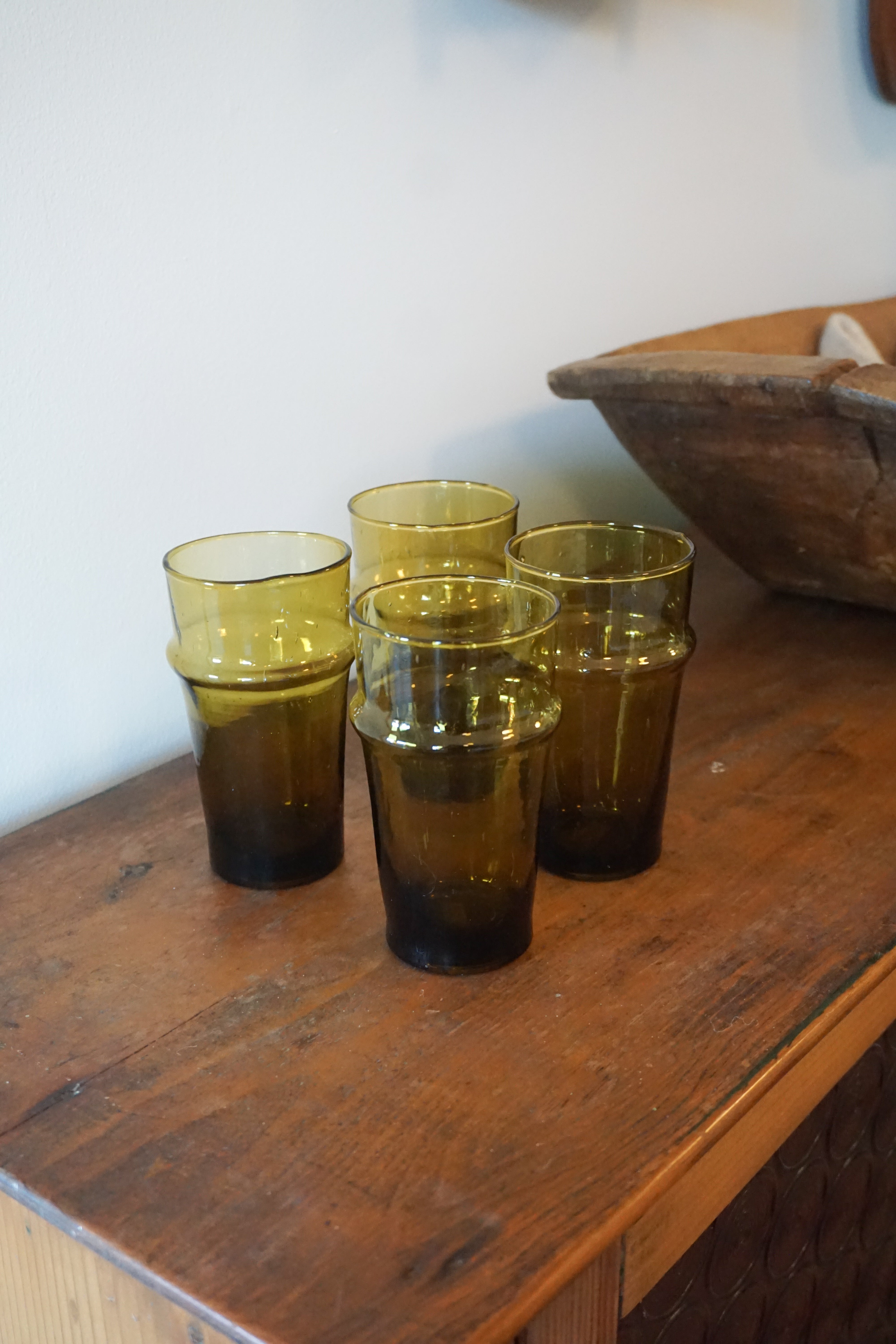 Moroccan Beldi Glassware - Amber - Set of 4