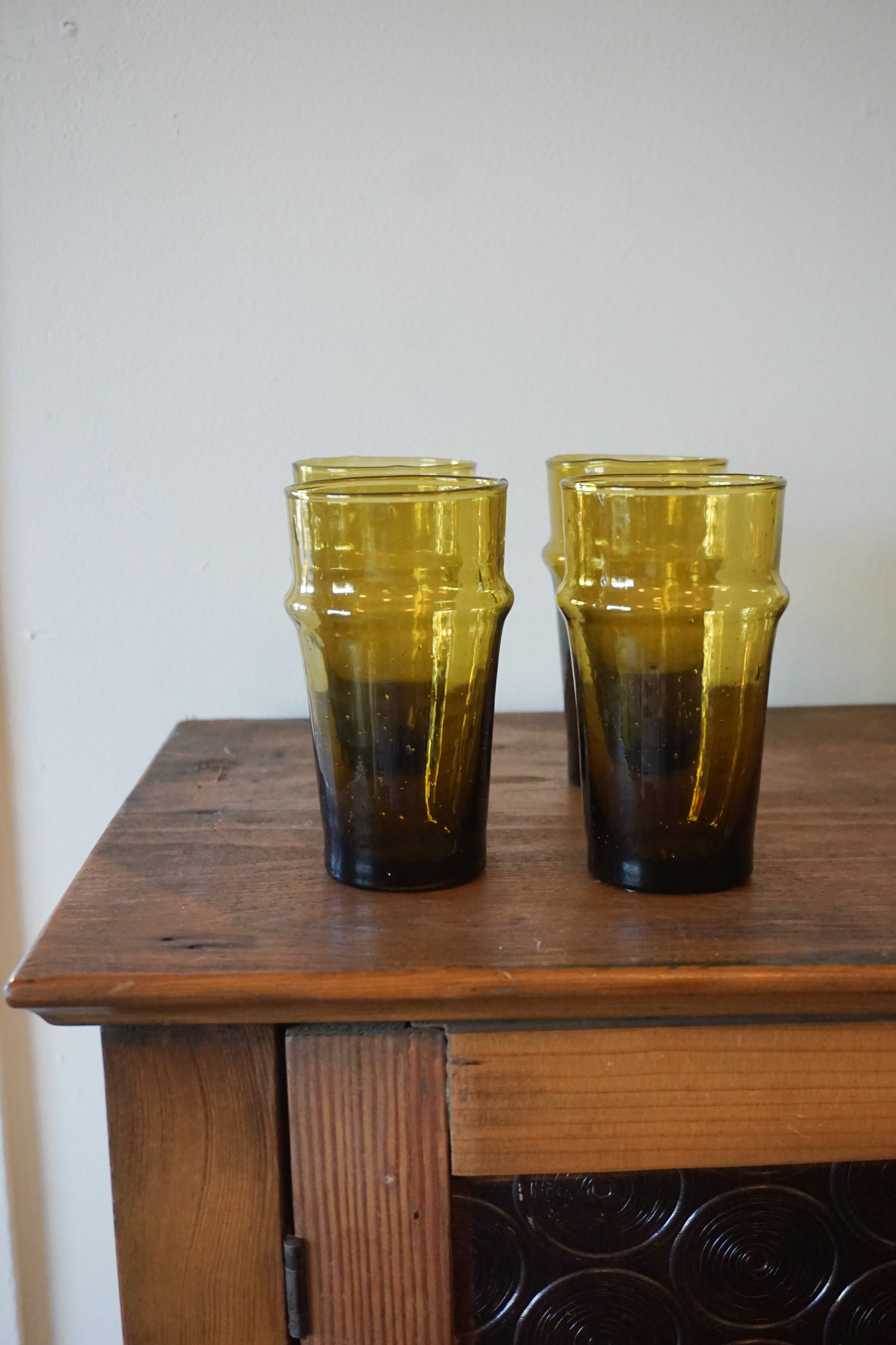 Moroccan Beldi Glassware - Amber - Set of 4