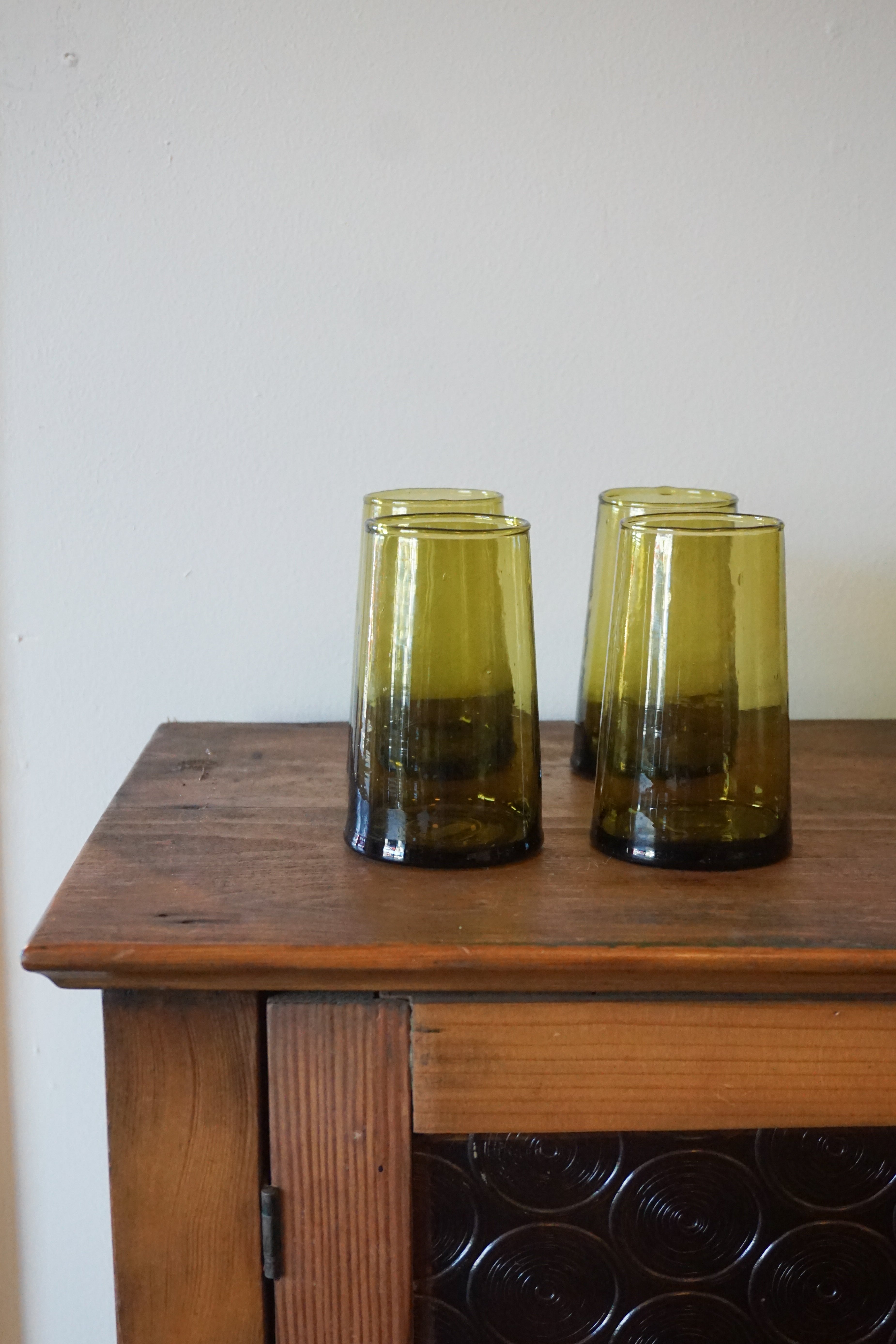 Moroccan Cone Glassware Large - Amber - Set