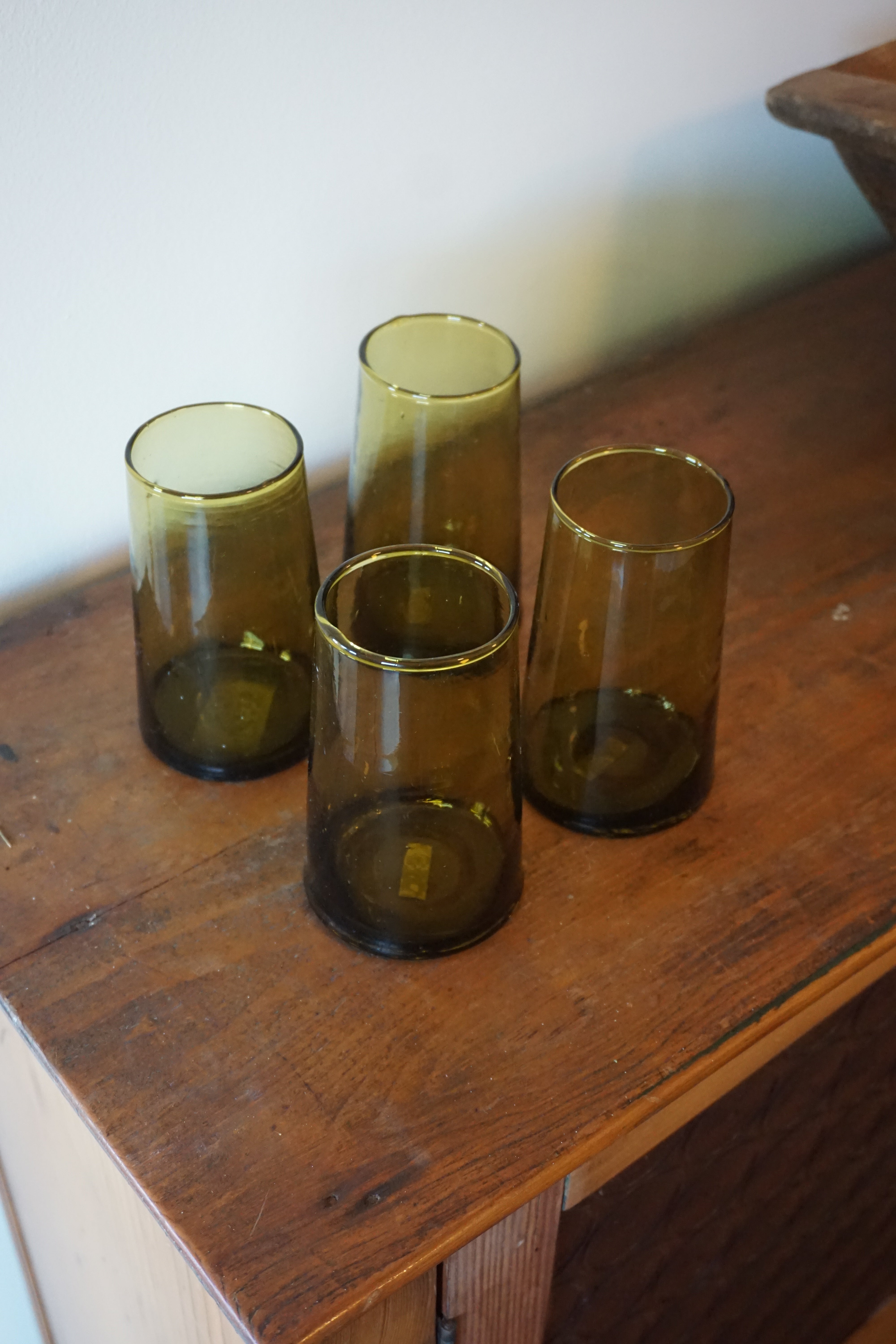 Moroccan Cone Glassware Large - Amber - Set