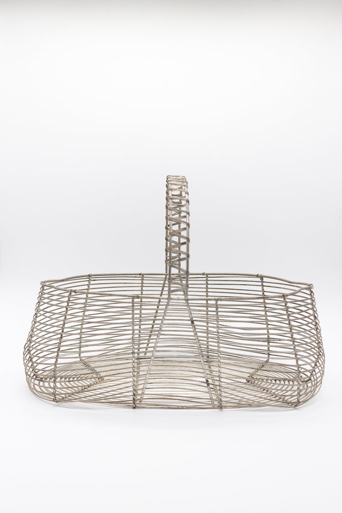 Vintage Silver Wire Market Basket