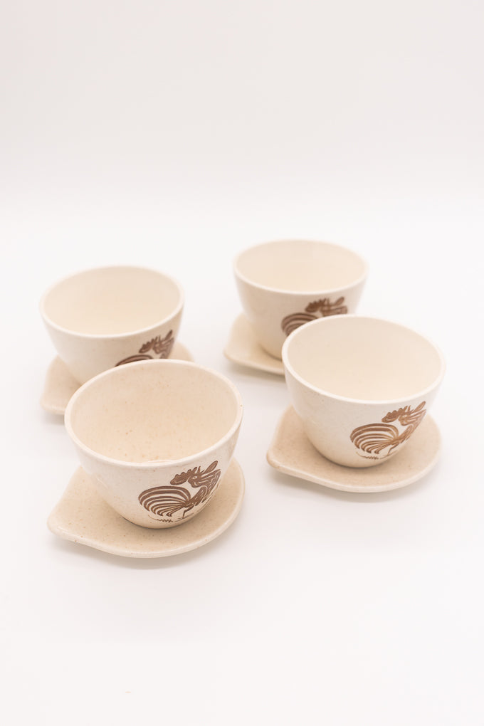 'Early Morning Rooster' Cup and Saucer Set