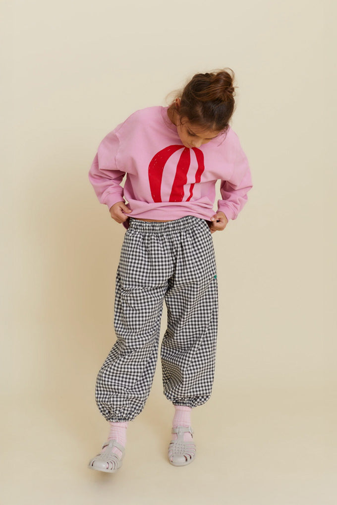 Check Balloon Pants - Black