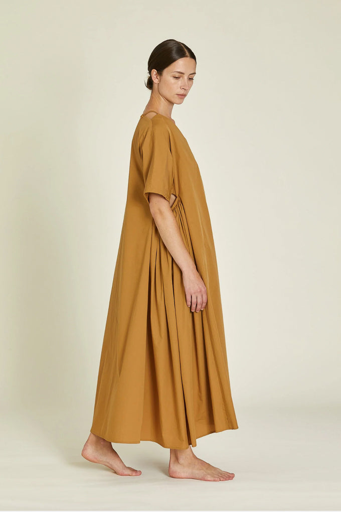Star Neck Dress in Camel