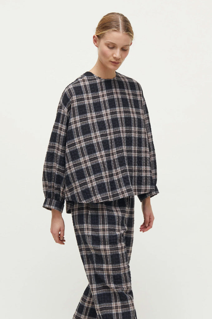 Glenn Checked Wool Blouse