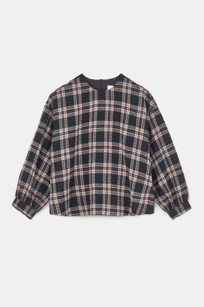 Glenn Checked Wool Blouse