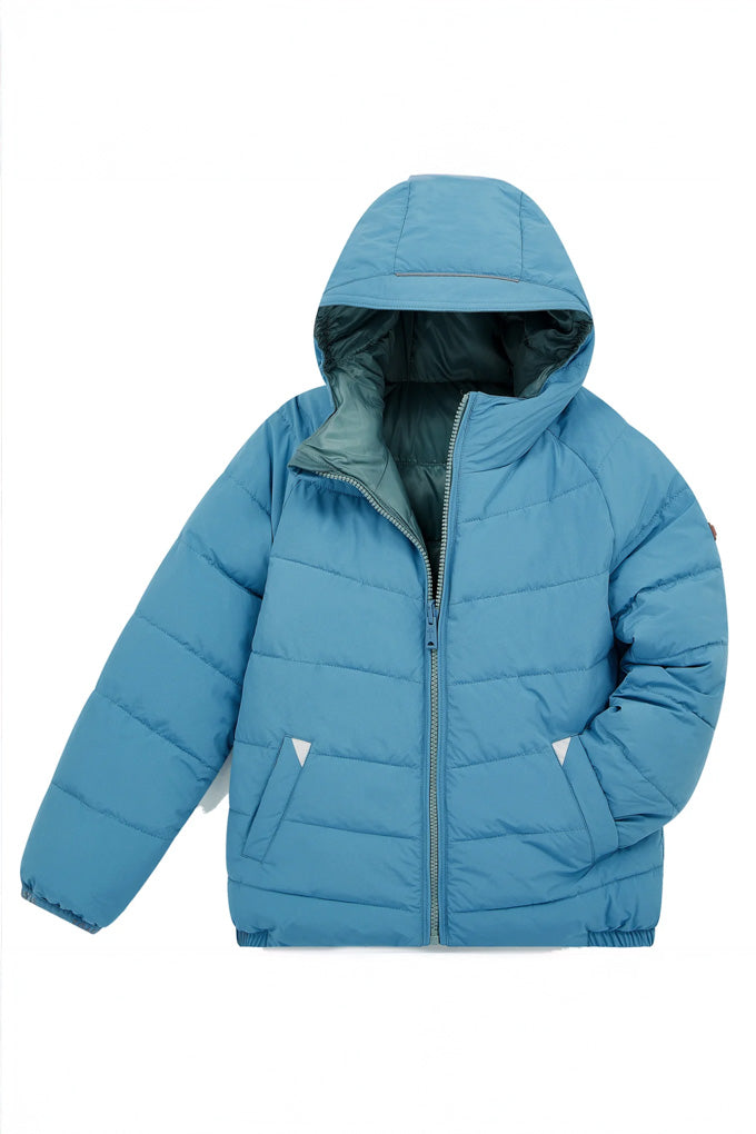Eco Reversible Puffer Jacket - Cloud Blue / Fern