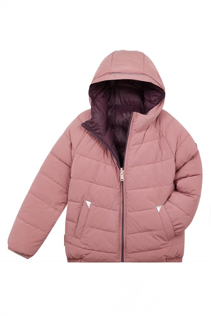 Eco Reversible Puffer Jacket - Damask Pink / Black Cherry