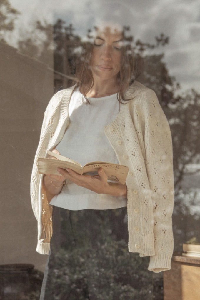 Pointelle Mabel Cardigan - Ivory