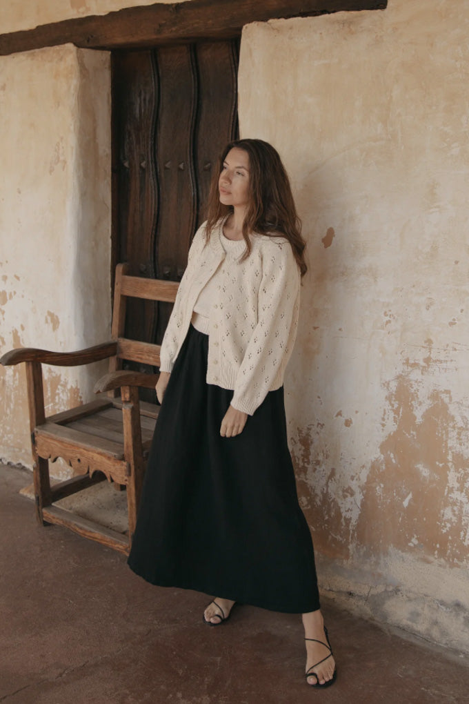 Pointelle Mabel Cardigan - Ivory