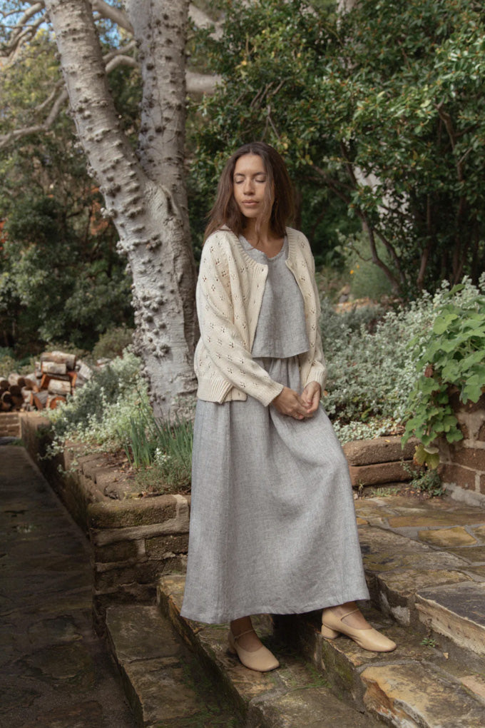 Pointelle Mabel Cardigan - Ivory