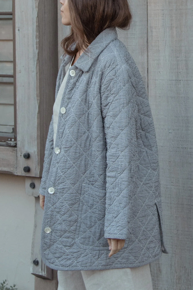 Ingrid Coat - Gingham Noir