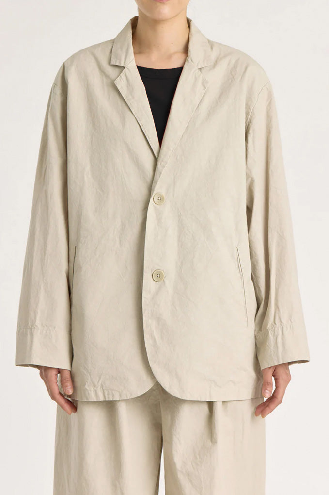 Crinkled Blazer - Stone