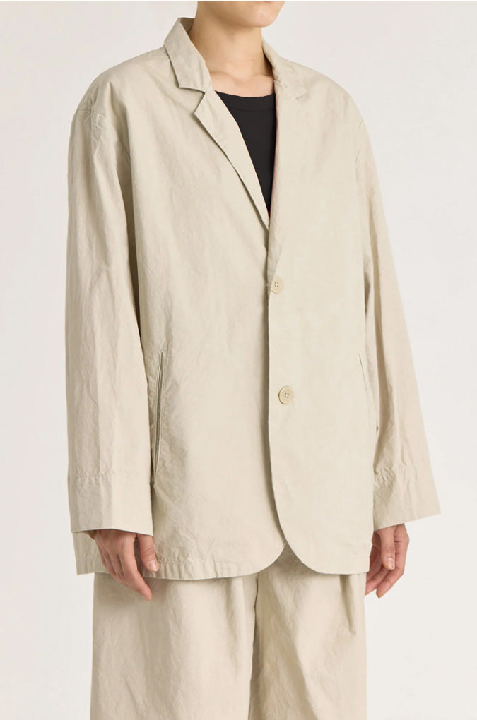Crinkled Blazer - Stone