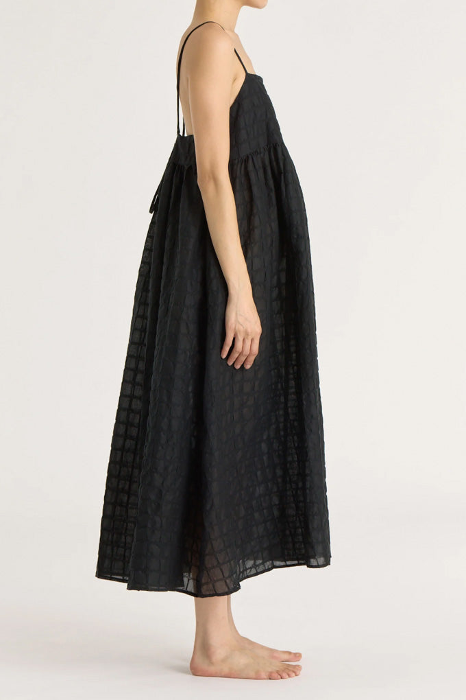 Ripple Strap Dress - Black