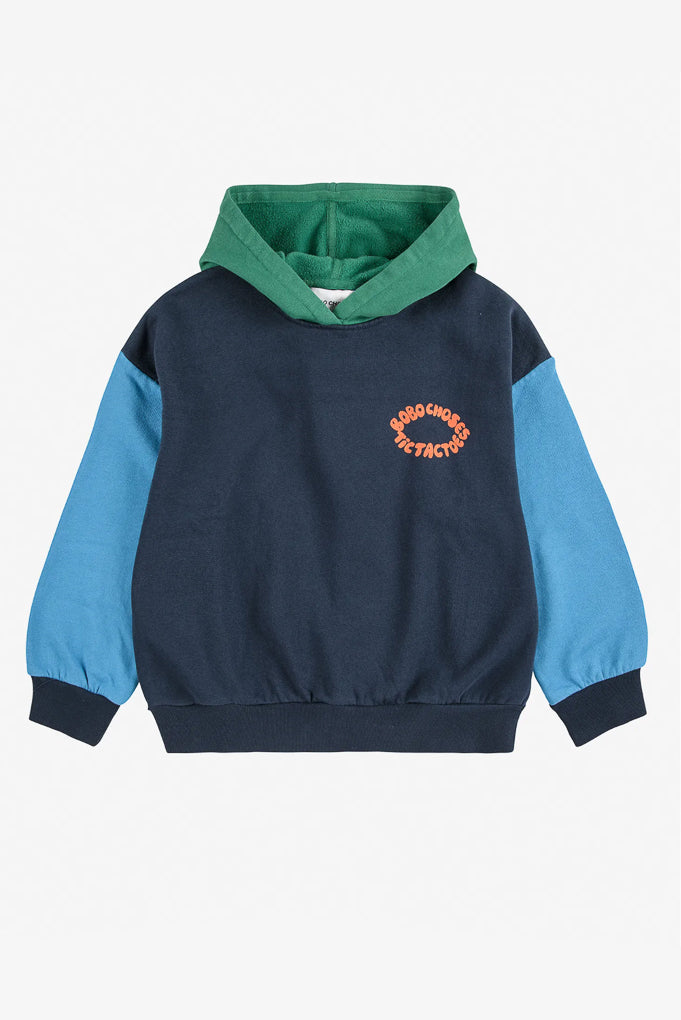 Tic Tac Toe Colorblock Hoodie Sweatshirt