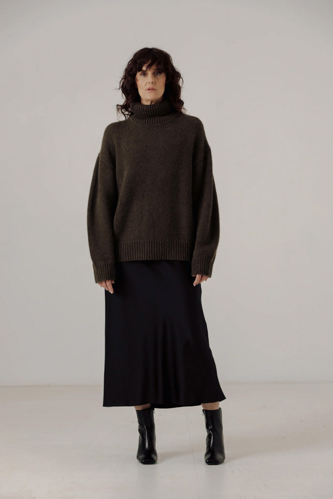 Alpaca Heritage Turtleneck - Olive