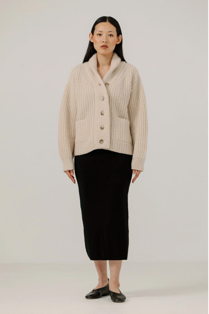 Oversized Shawl Cardigan - Cream