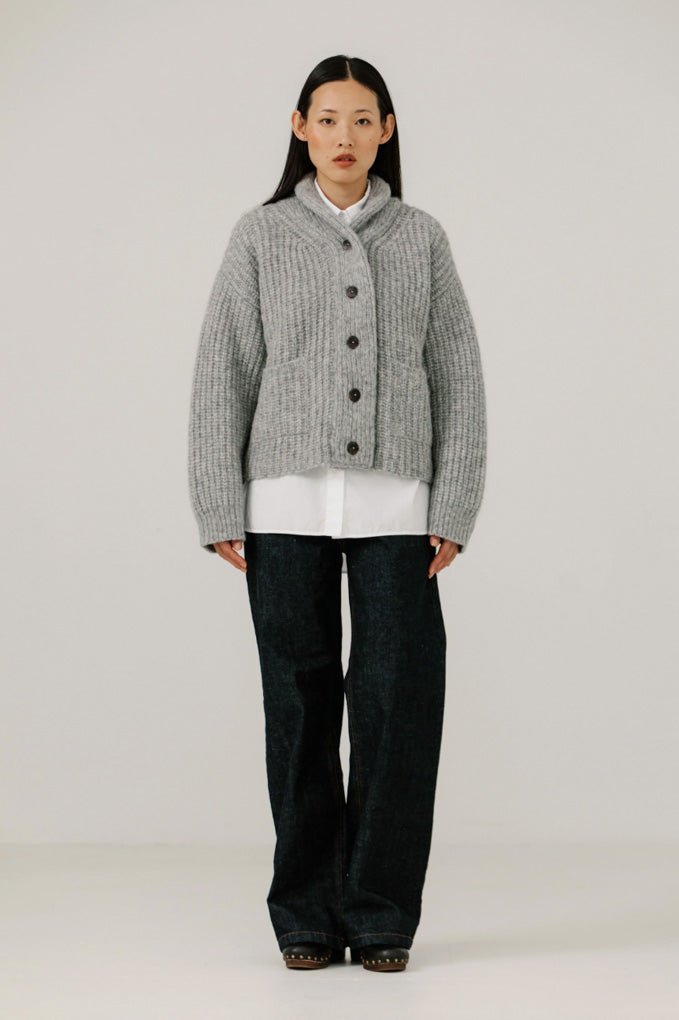Oversized Shawl Cardigan - Chambray