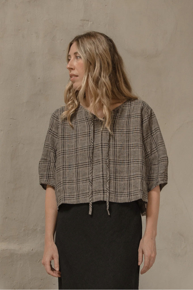 Blair Top - Grey Plaid