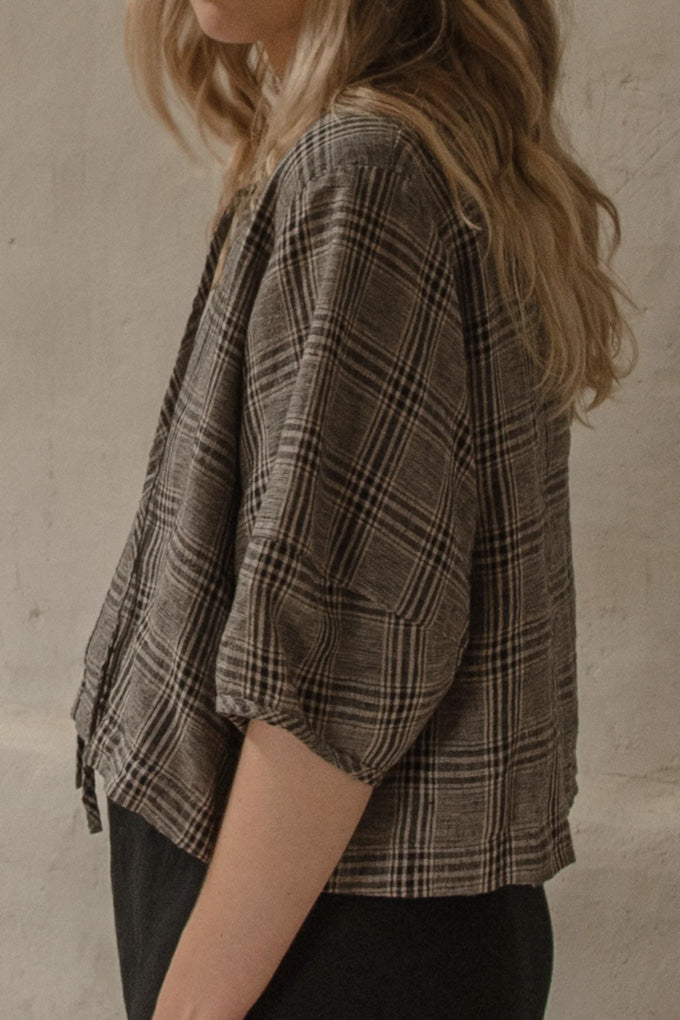 Blair Top - Grey Plaid