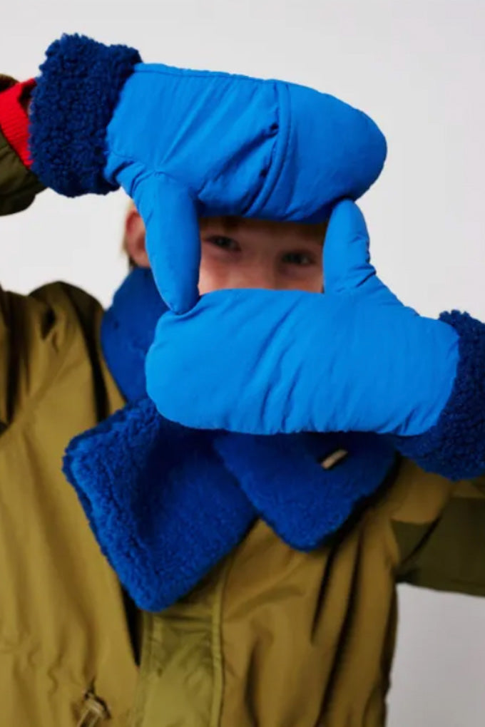Bicolor Mittens - Blue