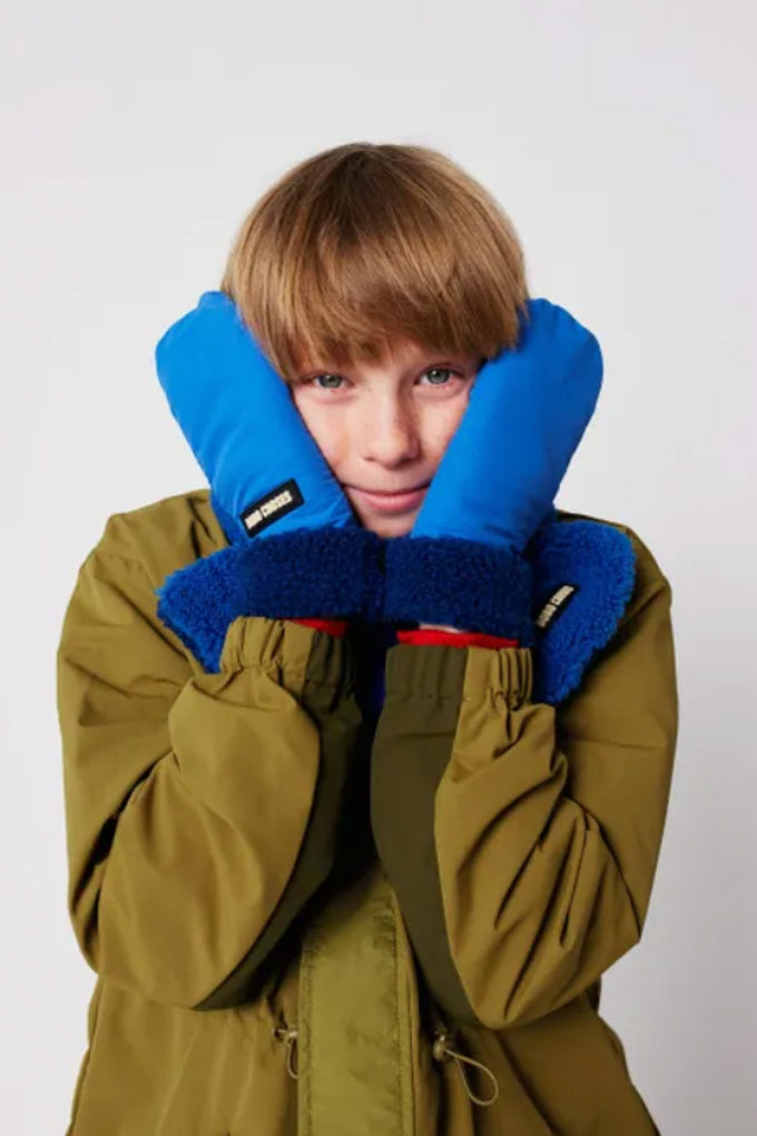 Bicolor Mittens - Blue