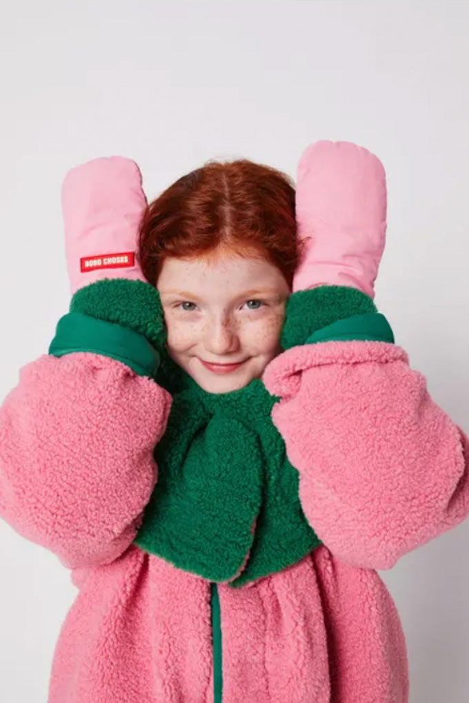 Bicolor Mittens - Pink