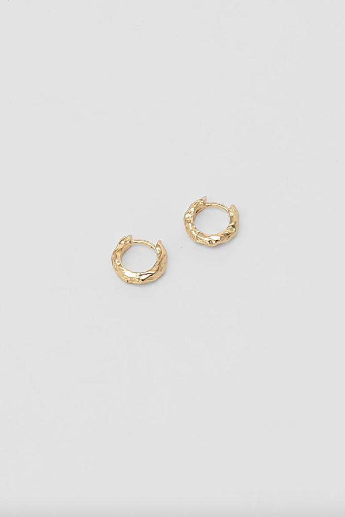 Organic Huggie Hoops - Gold