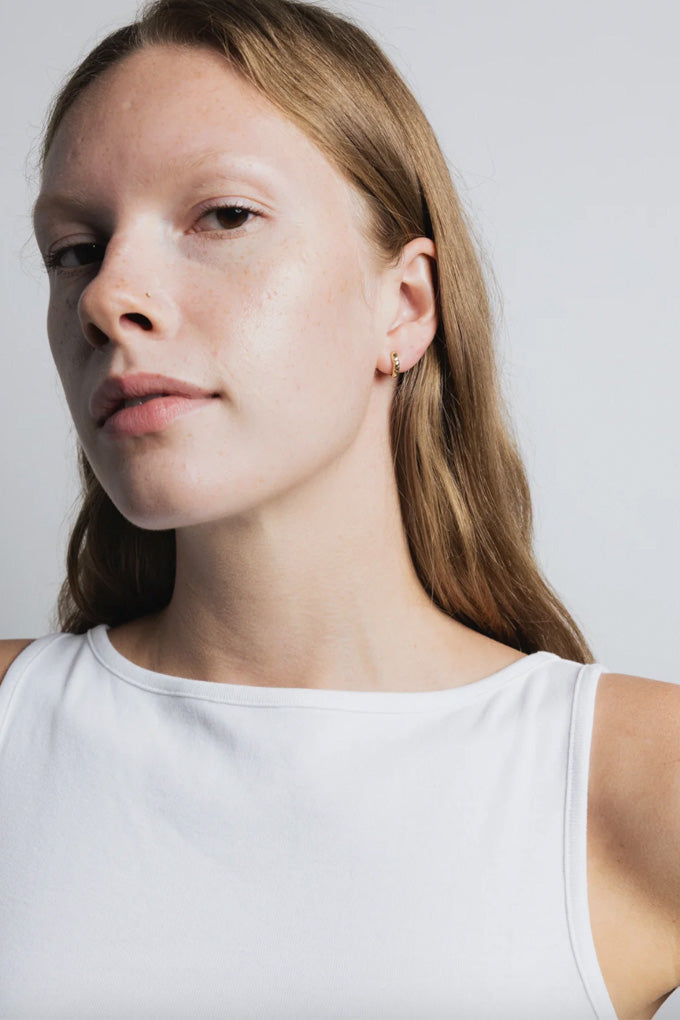 Organic Huggie Hoops - Gold