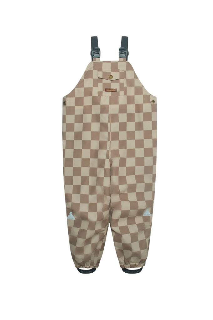 Waterproof Dungaree - Caramel Checkerboard
