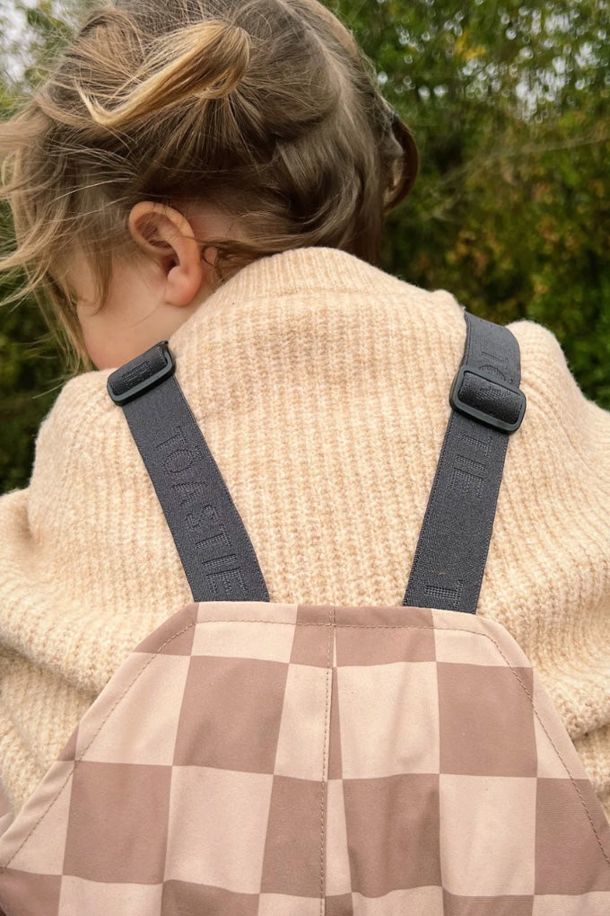 Waterproof Dungaree - Caramel Checkerboard