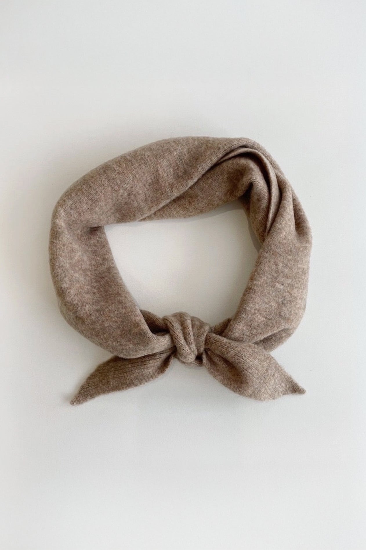 Fuzzy Wool Cravat Scarf - Mushroom