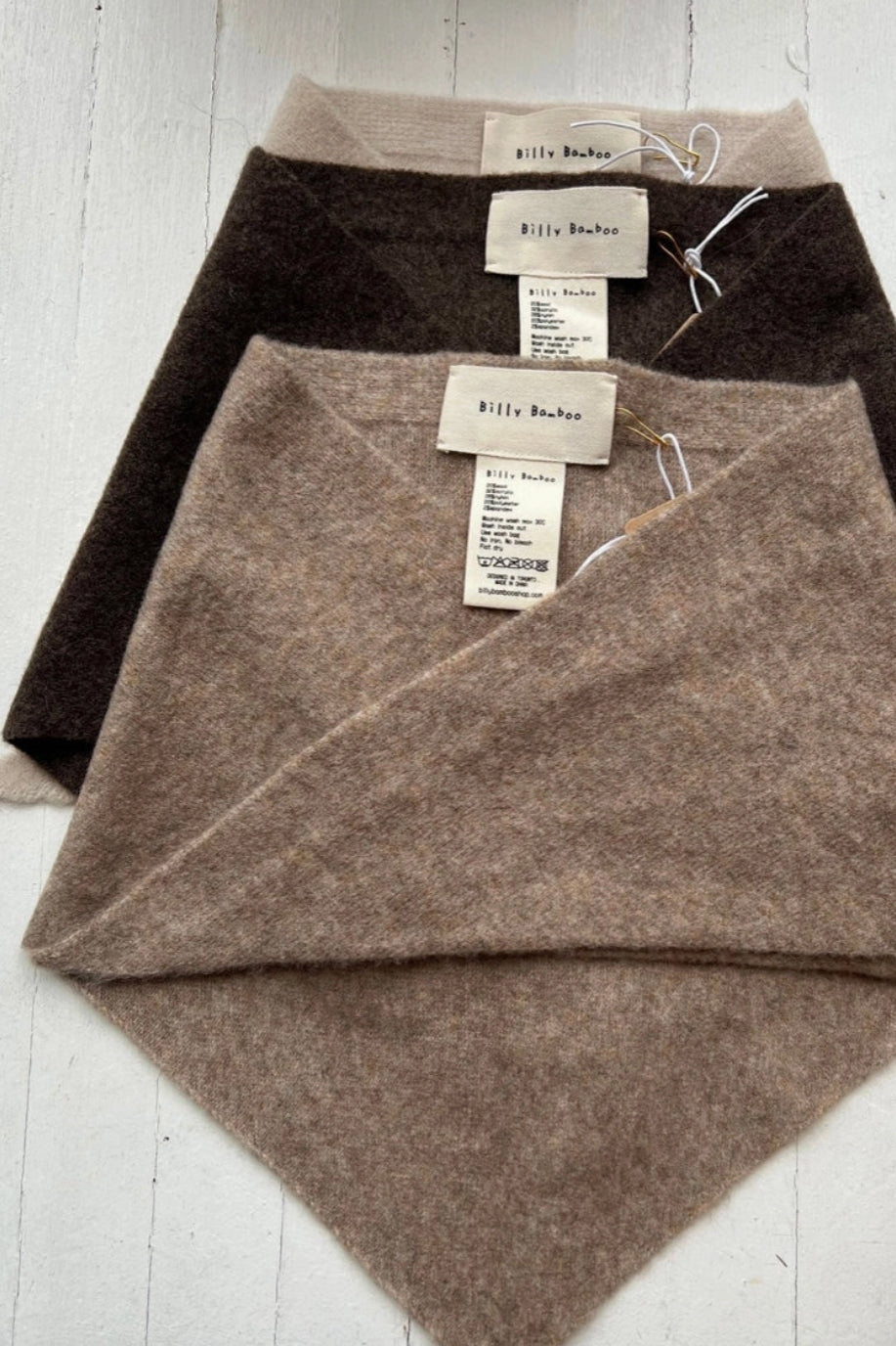 Fuzzy Wool Cravat Scarf - Brown
