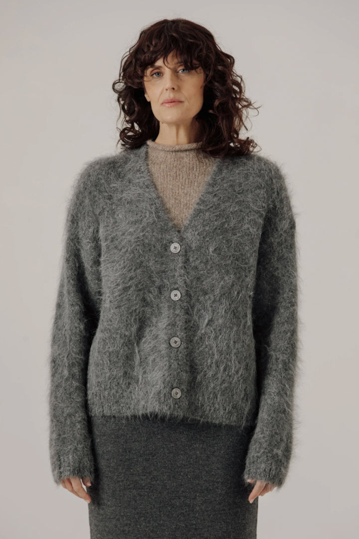 Suri Alpaca Cardigan - Stone