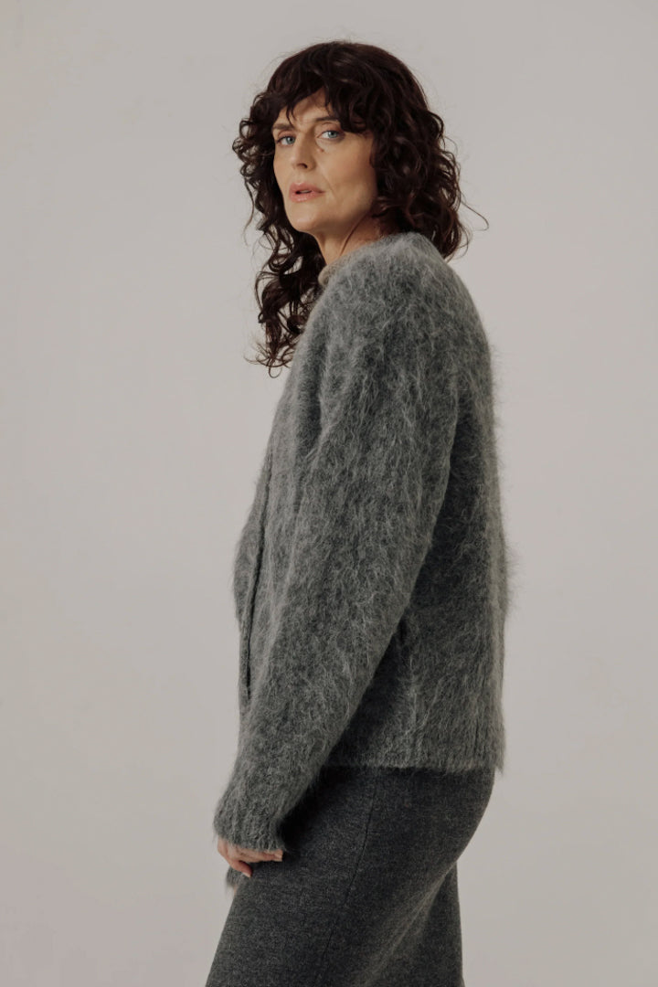 Suri Alpaca Cardigan - Stone