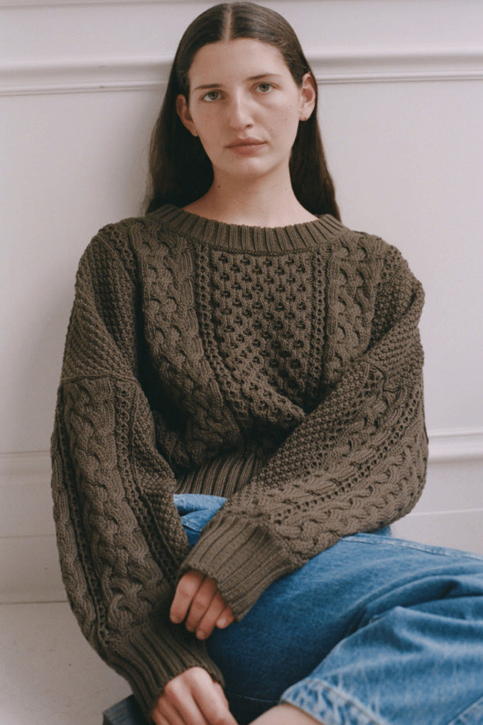 Fisherman Sweater in Umber