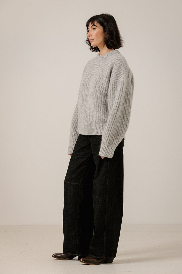 Lofty Alpaca Crewneck in Light Grey