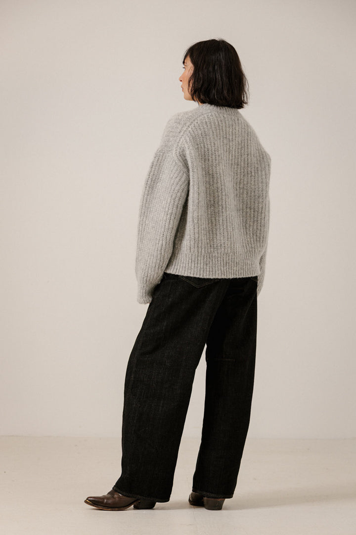 Lofty Alpaca Crewneck in Light Grey