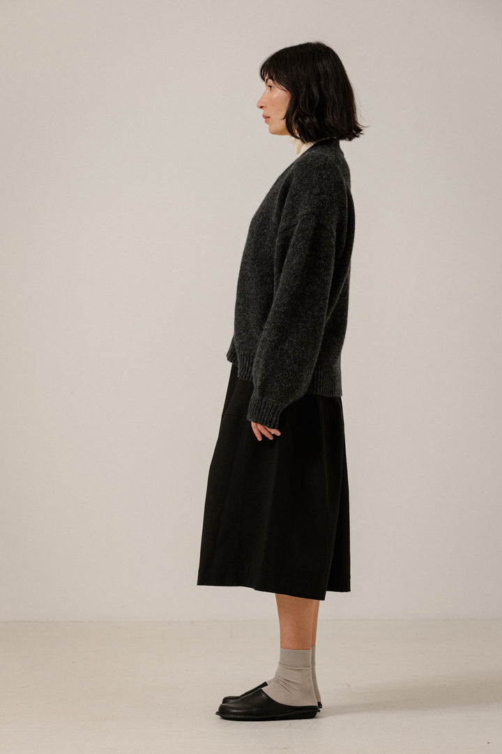 Oversized Alpaca Cardigan in Basalt
