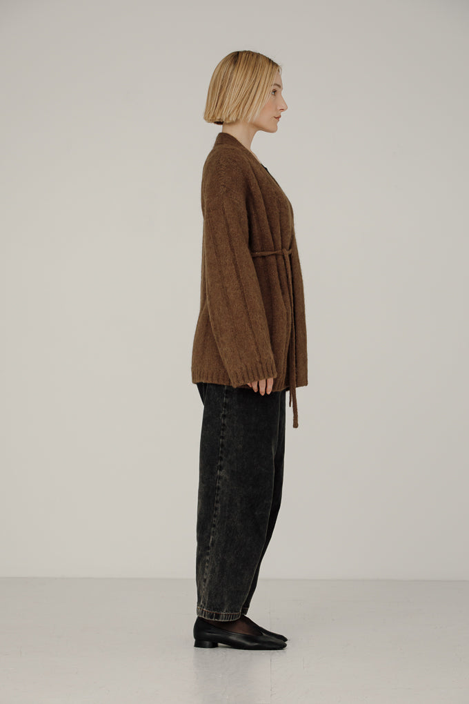 Roan Wrap Cardigan in Saddle