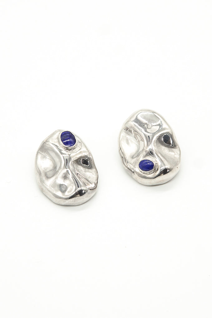 Nugget Earrings with Lapis Lazuli
