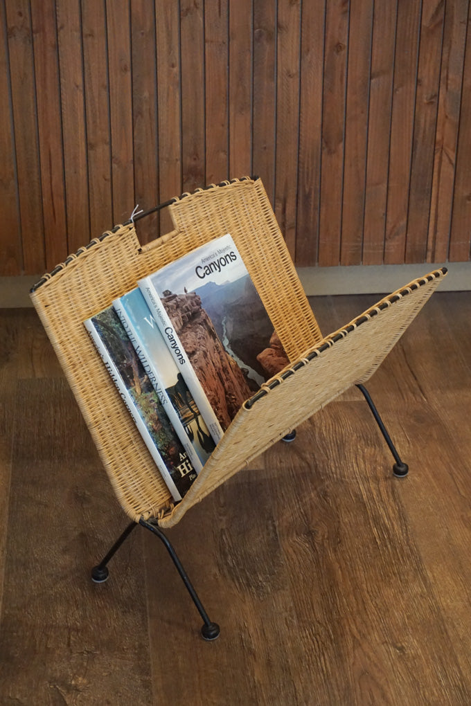 Wicker & Iron Magazine Rack