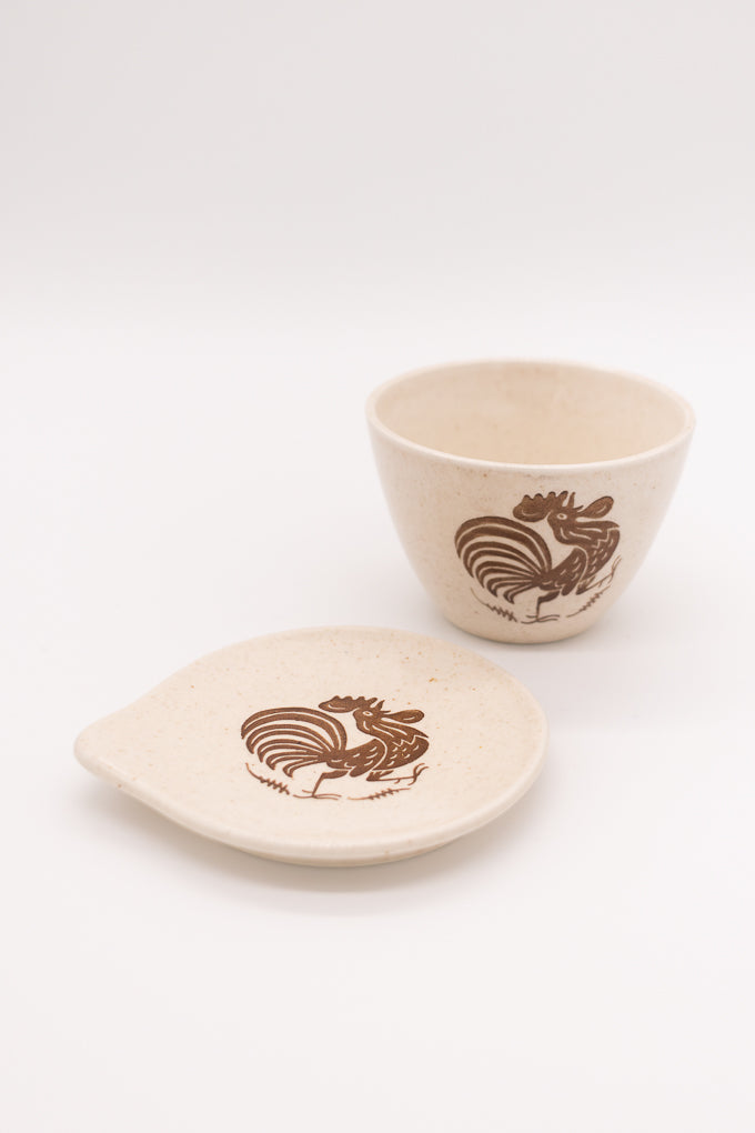 'Early Morning Rooster' Cup and Saucer Set