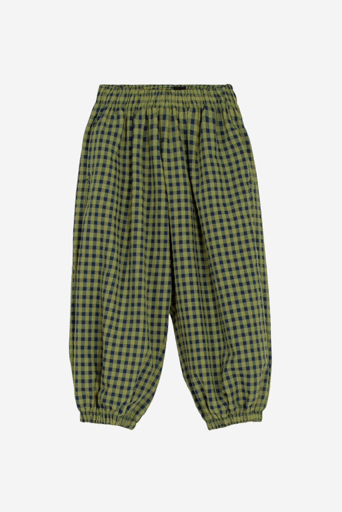 Check Balloon Pants - Green