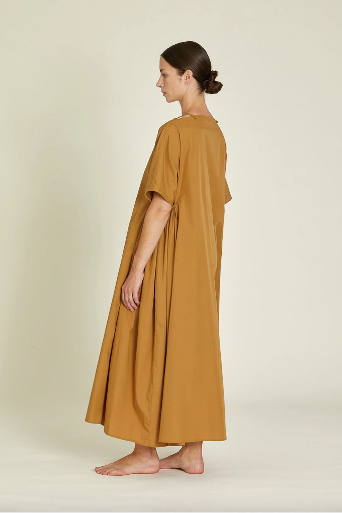 Star Neck Dress in Camel