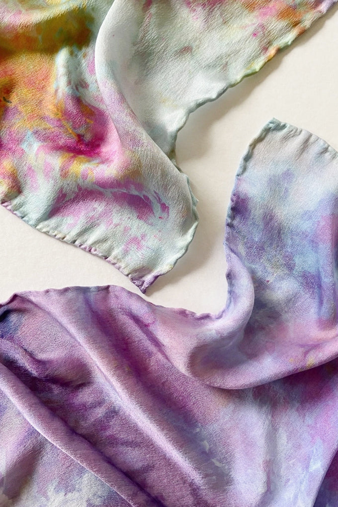 Hand Dyed Silk Scarf - Amethyst