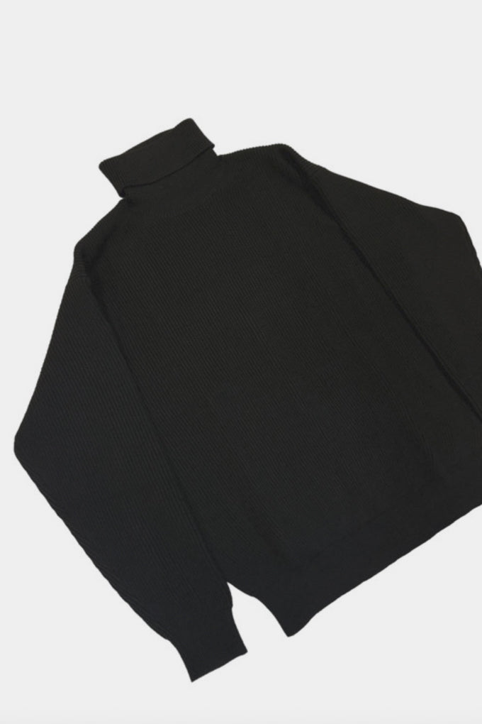 Wool Turtleneck in Black